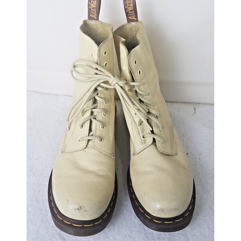 Dr Martens 1460 Pascal Virginia Leather butterLemon Yellow Women's Boots Size 11